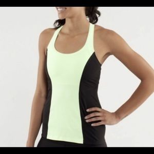 Lululemon Athletica Cool Neon and Black Racerback Athletic Tank